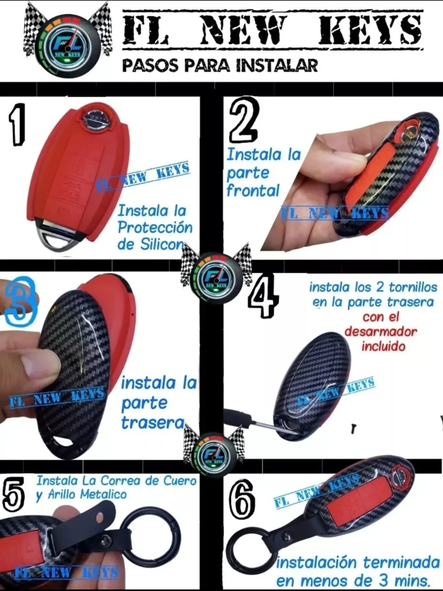 Funda Cubierta Para Llave Nissan Tipo Fibra Carbono Premium