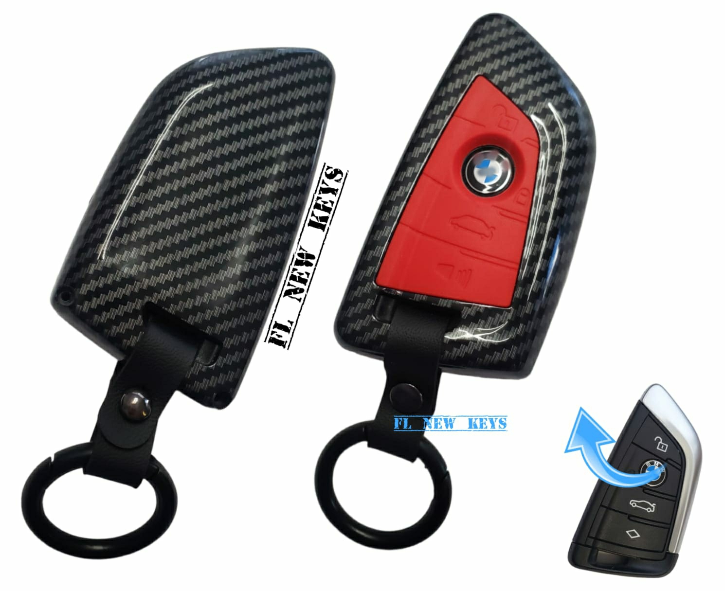 Funda Para Llave Bmw Tipo Fibra De Carbono Abs Premium