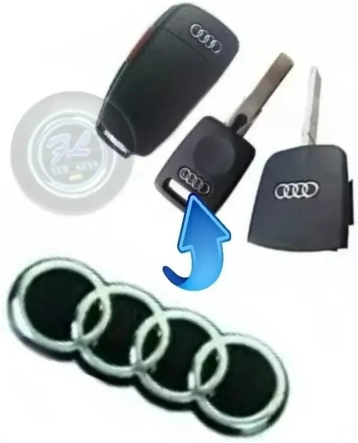 Emblema Para Llave Control De Alarma Audi A1 A3 A4 A5 Q3 Q5