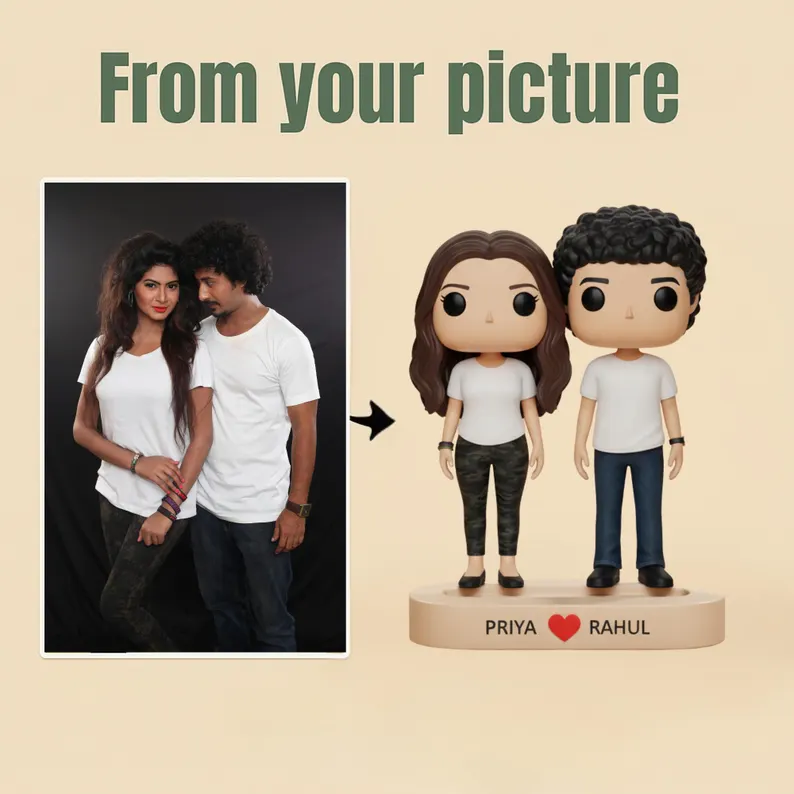 Personalized 3D Couple Funko Pop Figurines