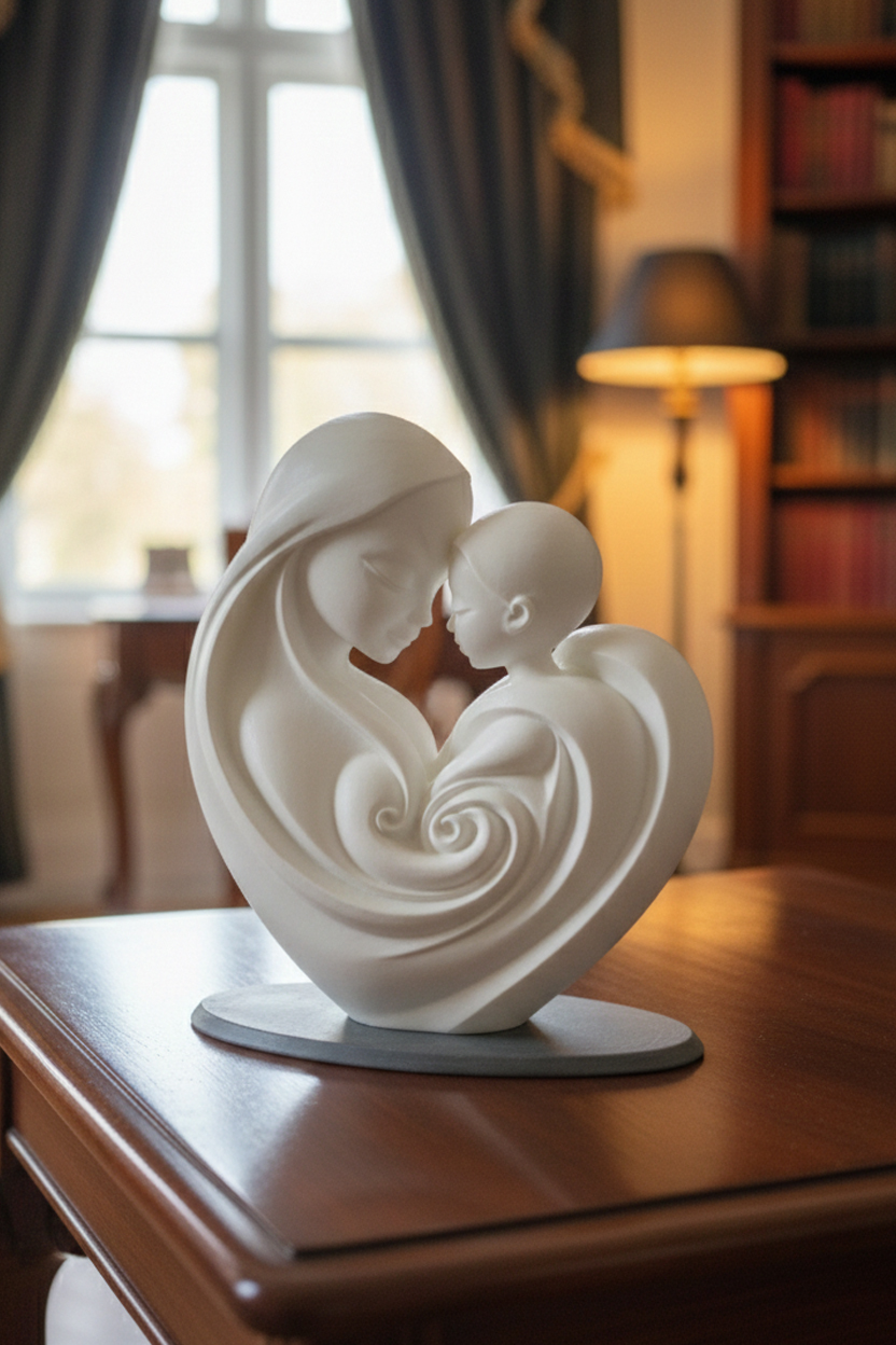 Mother & Child Sculpture | 3D Printed