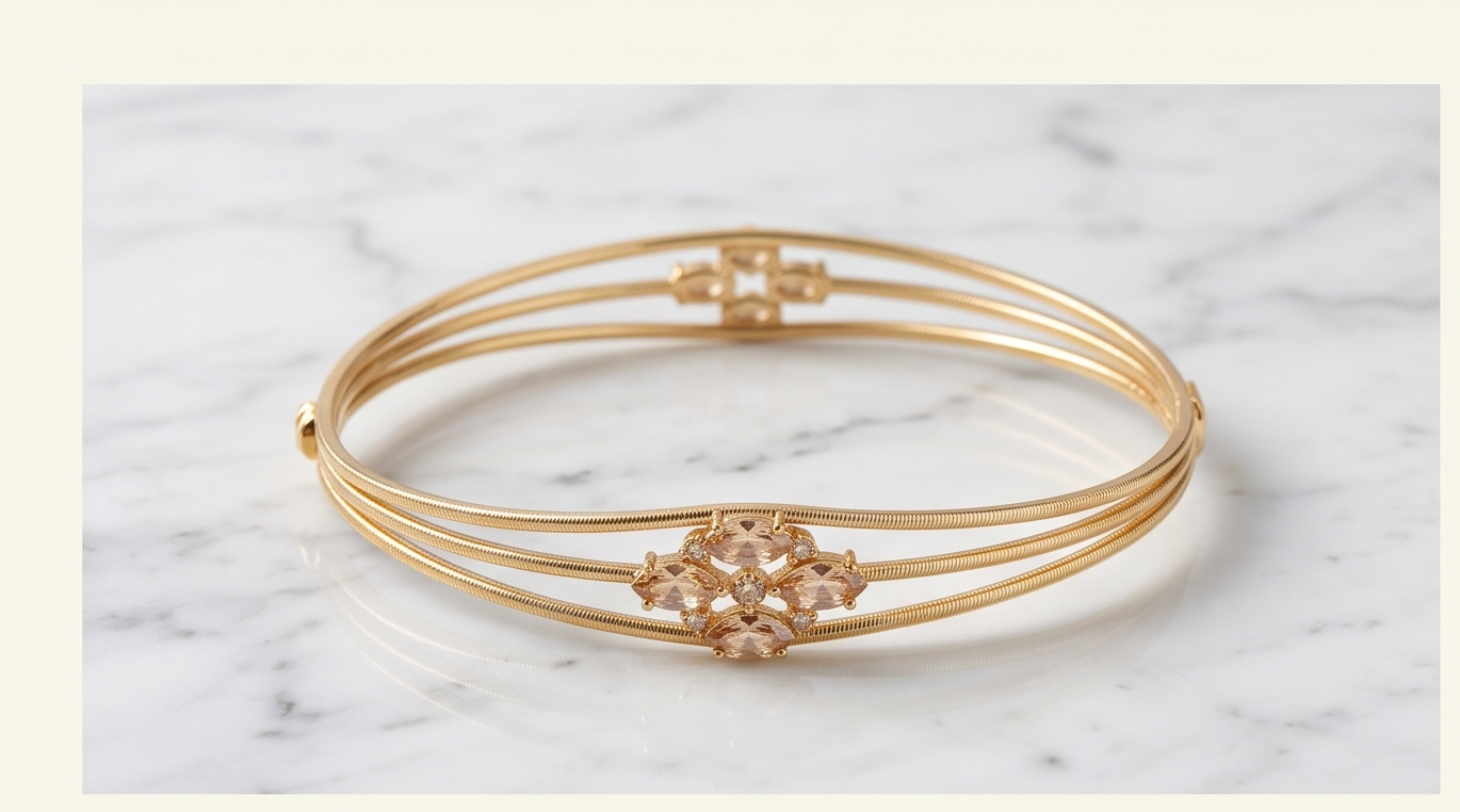 Gold Floral Bangle
