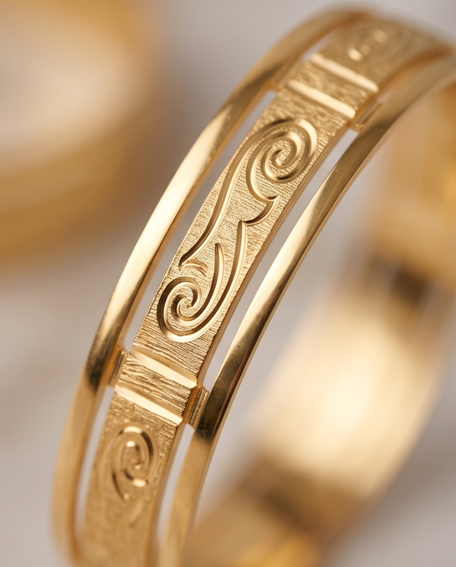 Gold-Plated Couple Bangles