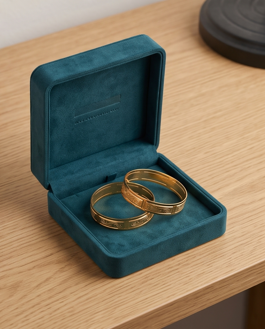Gold-Plated Couple Bangles