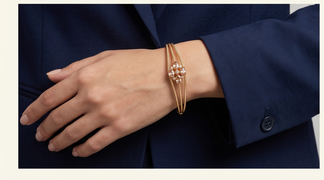 Gold Floral Bangle