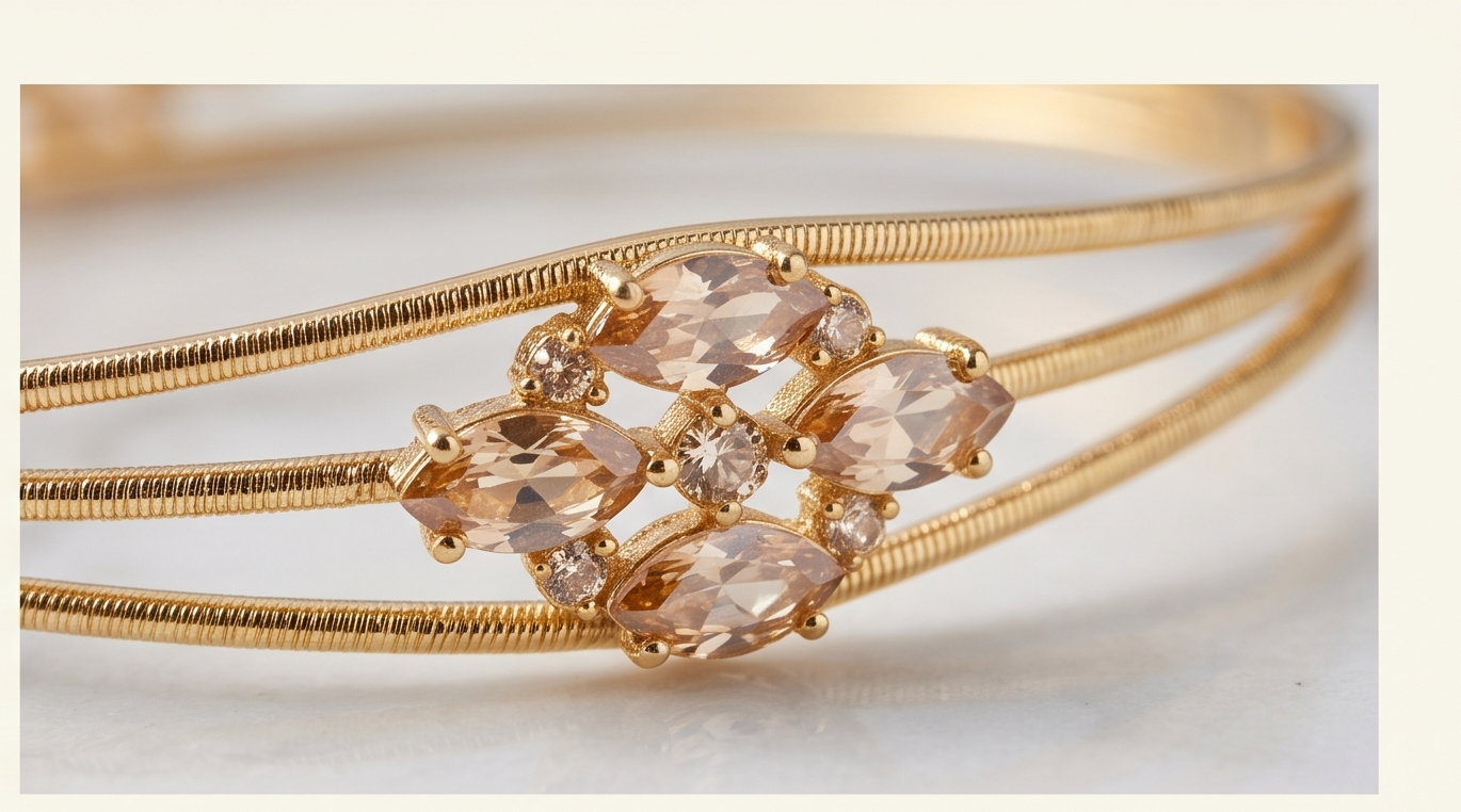 Gold Floral Bangle