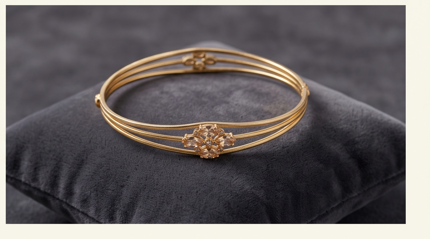 Gold Floral Bangle