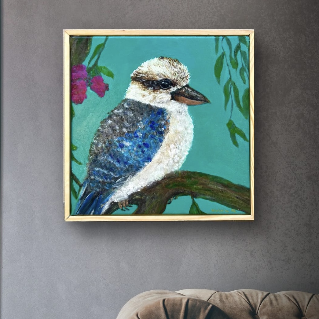 Blue winged kookaburra - framed