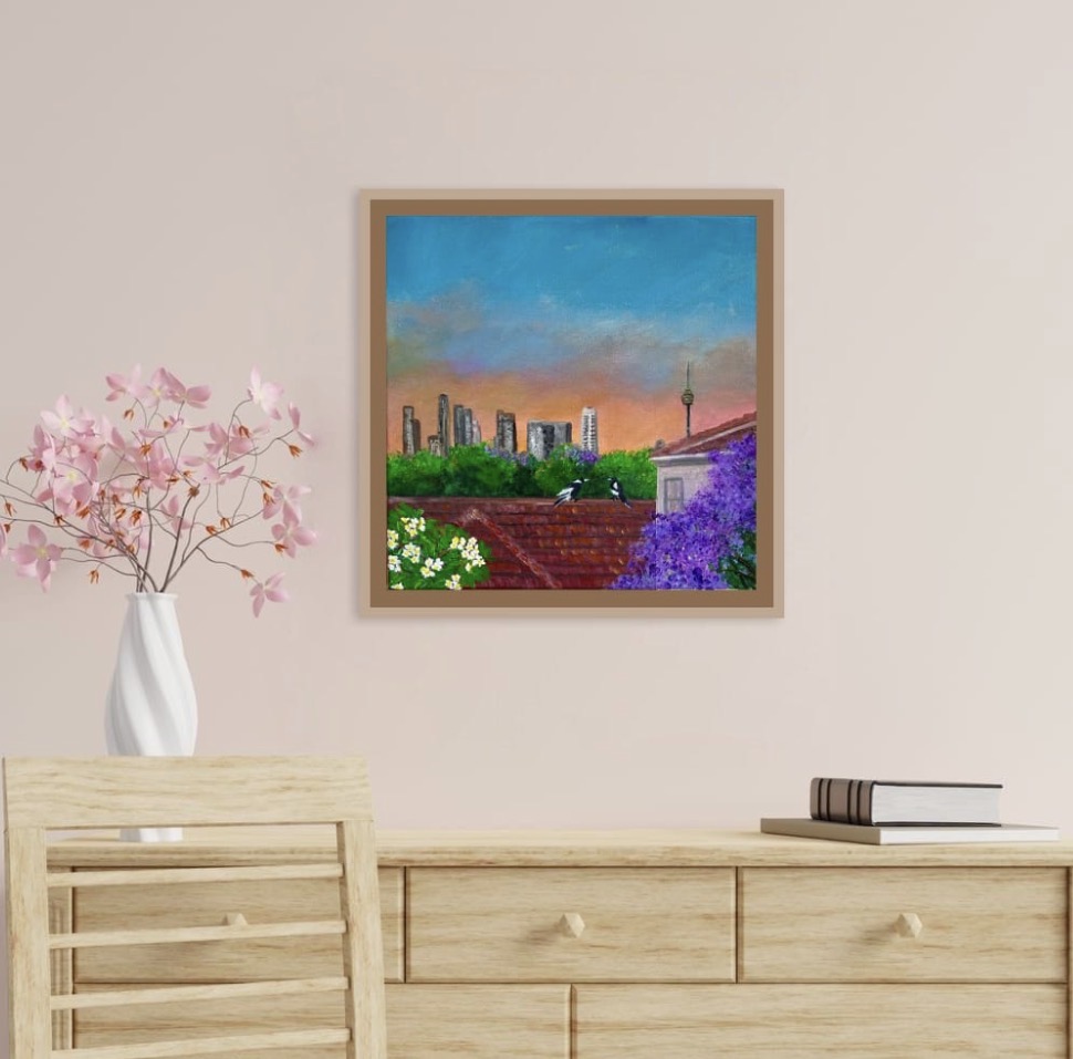 Sydney Rooftops, Spring - Framed 