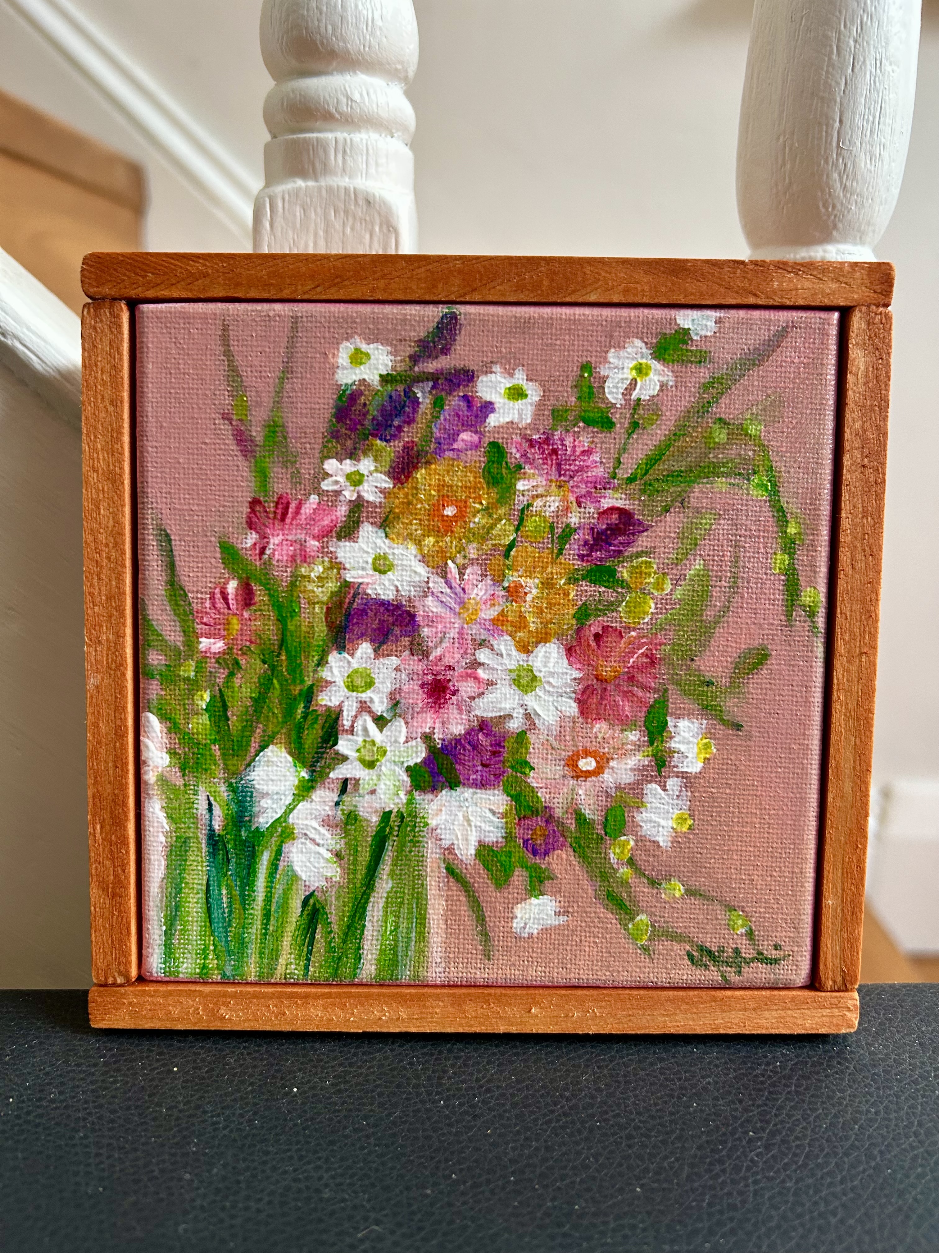Pink Summer Blooms - framed