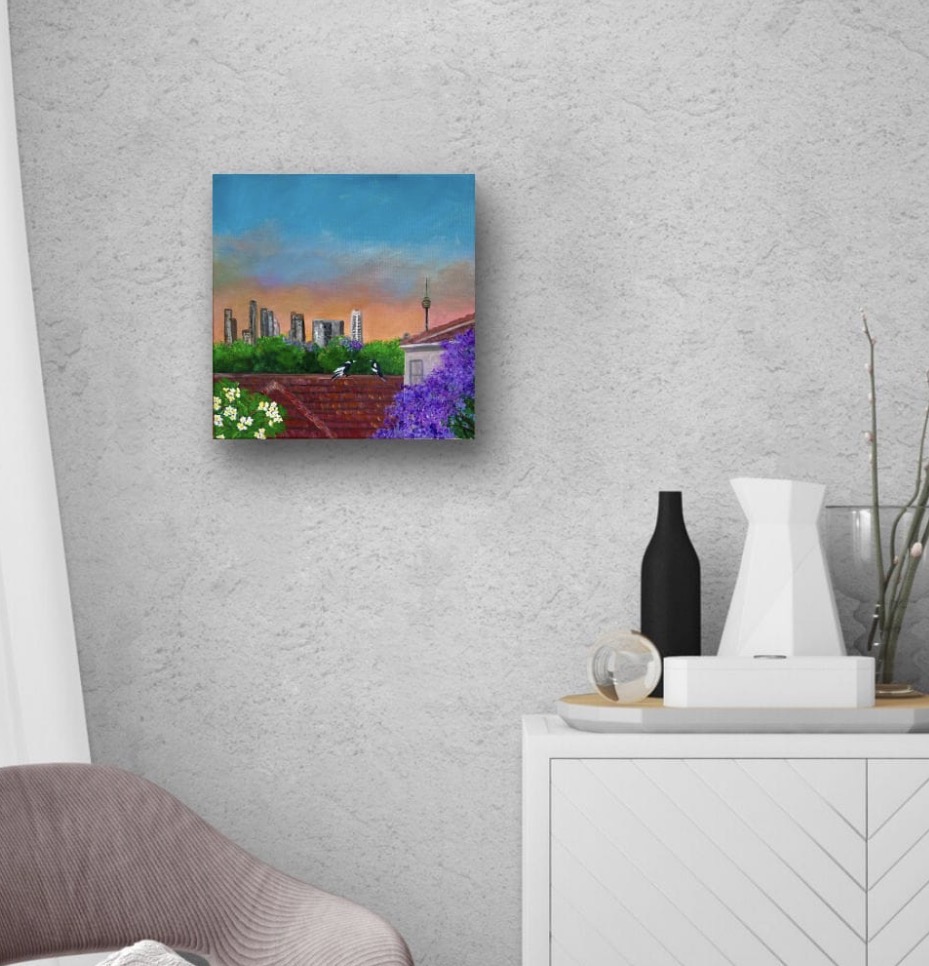 Sydney Rooftops, Spring - Framed 