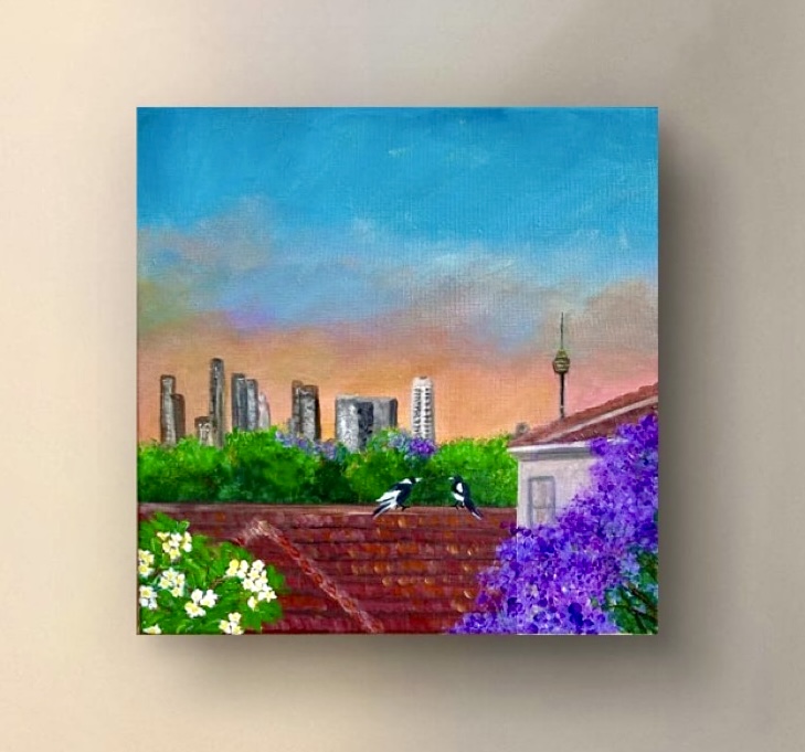 Sydney Rooftops, Spring - Framed 