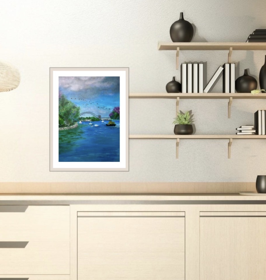 Sydney Harbour Bridge from Balmain A3 /A4 PRINT vertical