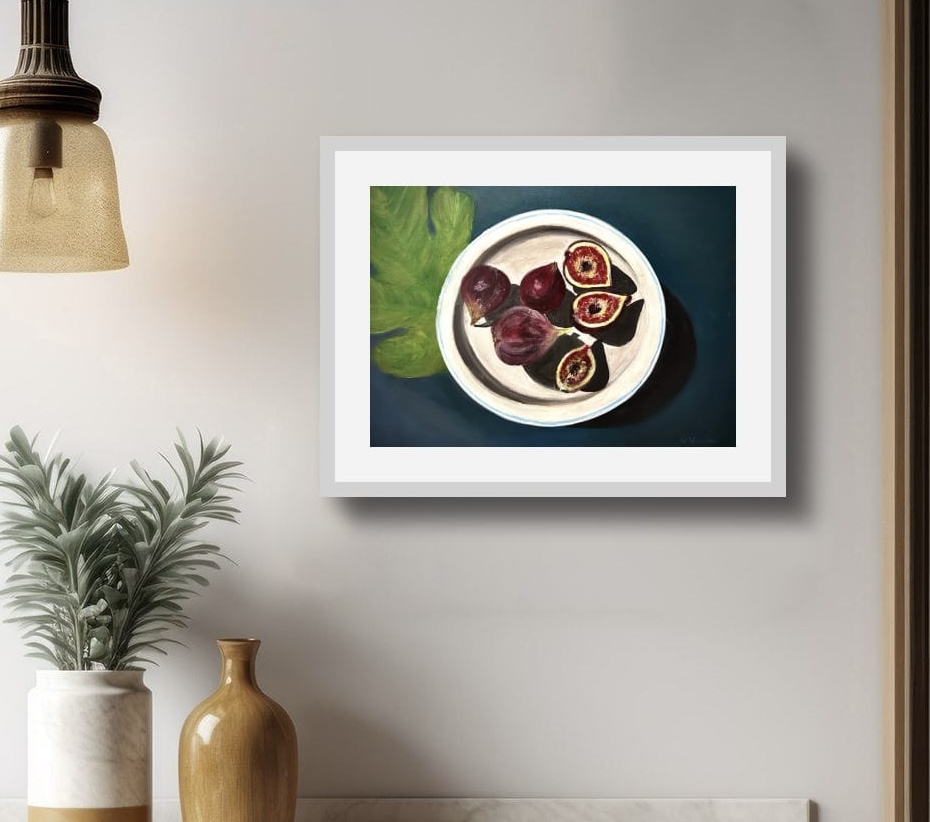 Figs and golden fig leaf - A4 PRINT