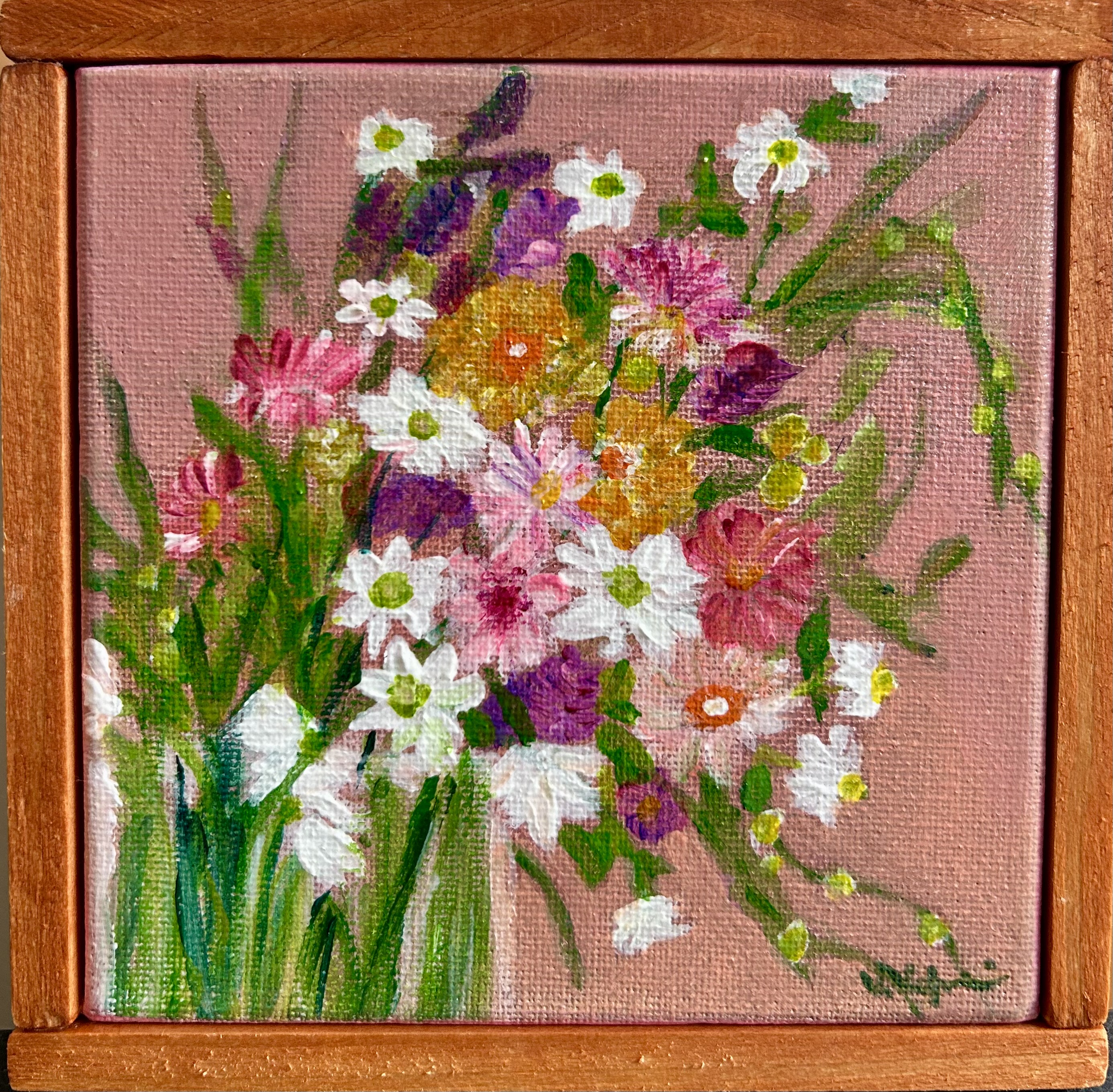 Pink Summer Blooms - framed
