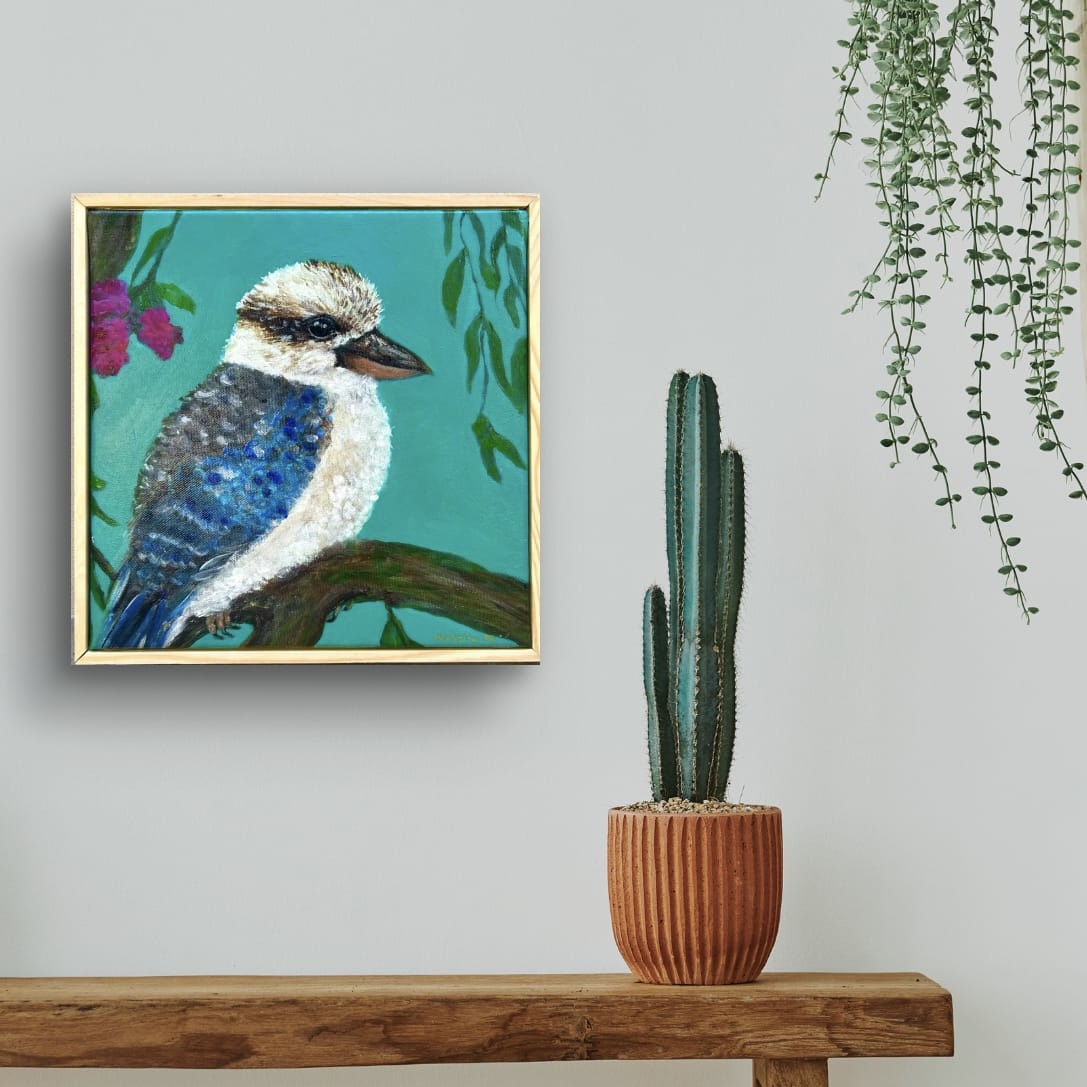 Blue winged kookaburra - framed