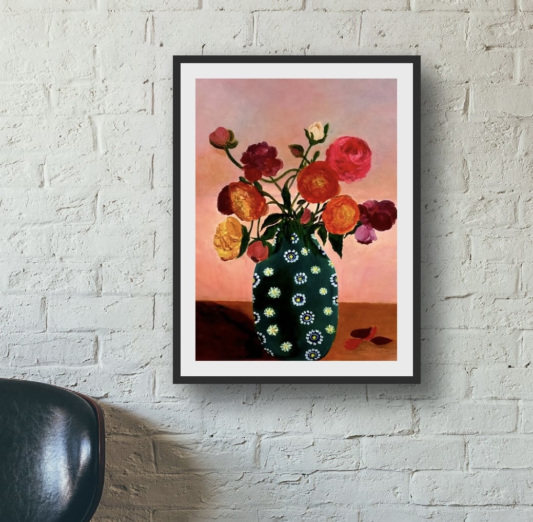‘Ranunculuses and Roses’ 30 x 40cm PRINT