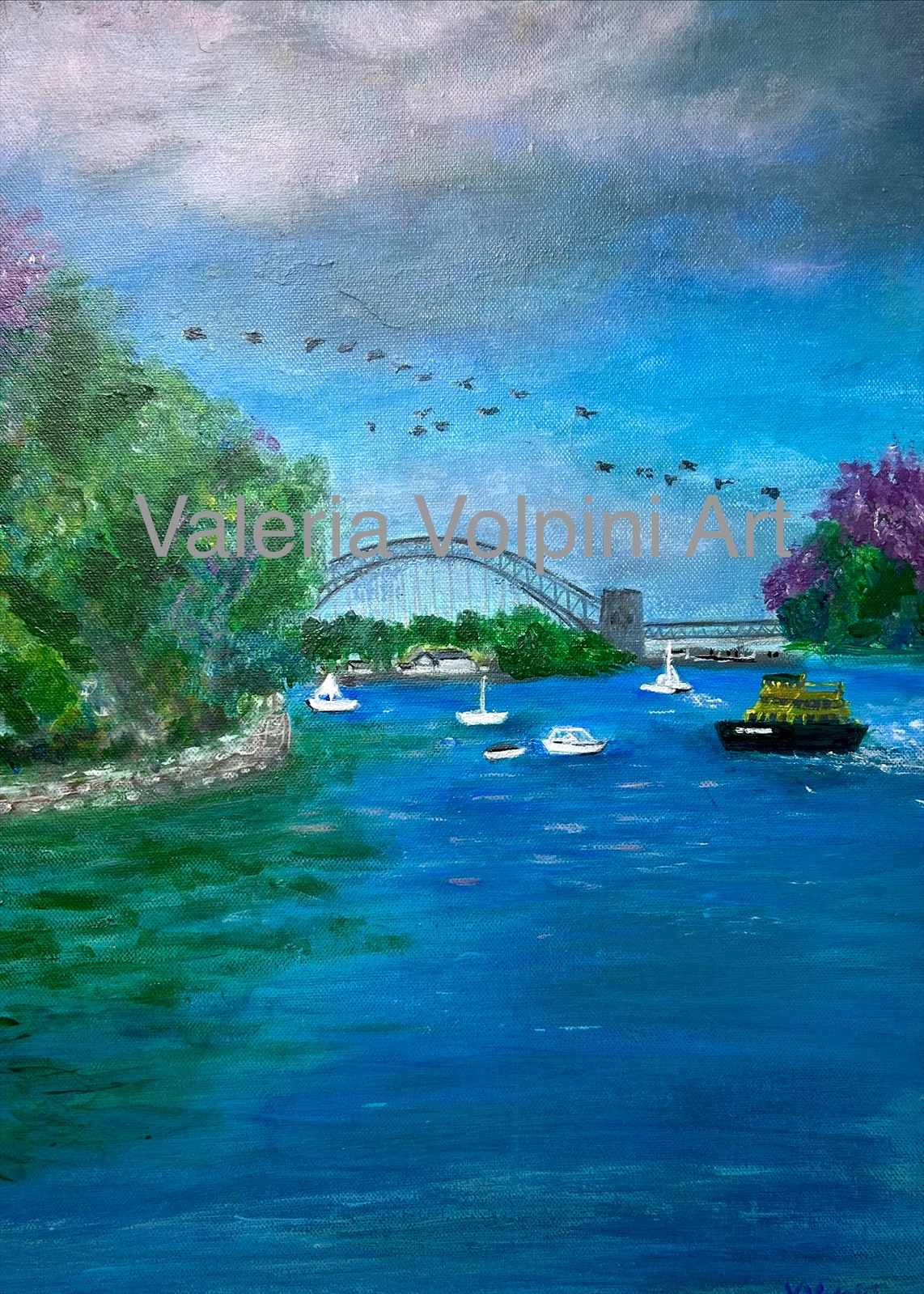 Sydney Harbour Bridge from Balmain A3 /A4 PRINT vertical