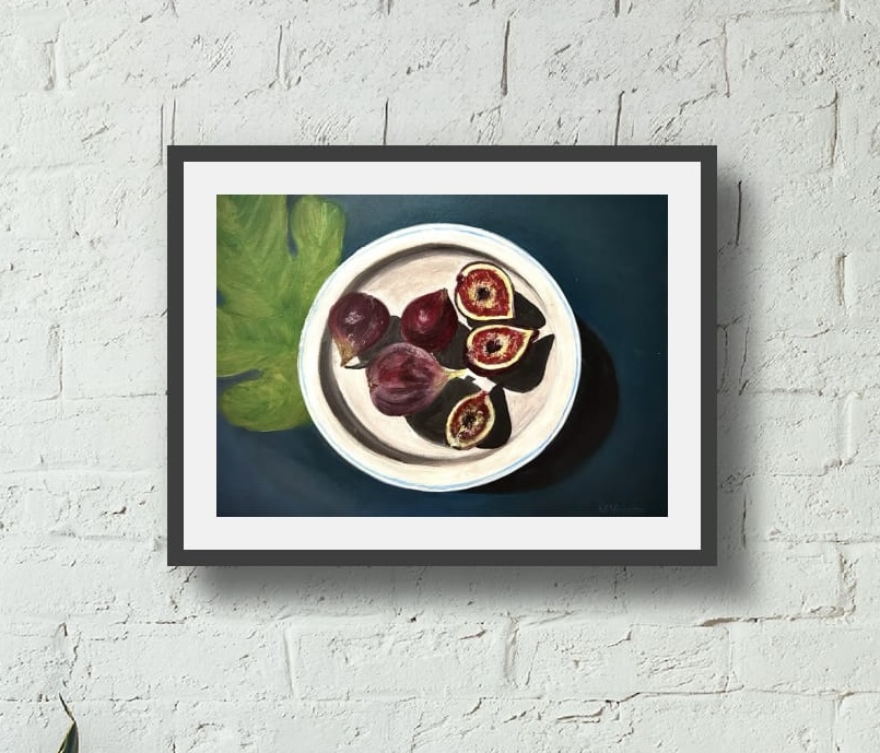 Figs and golden fig leaf - A4 PRINT