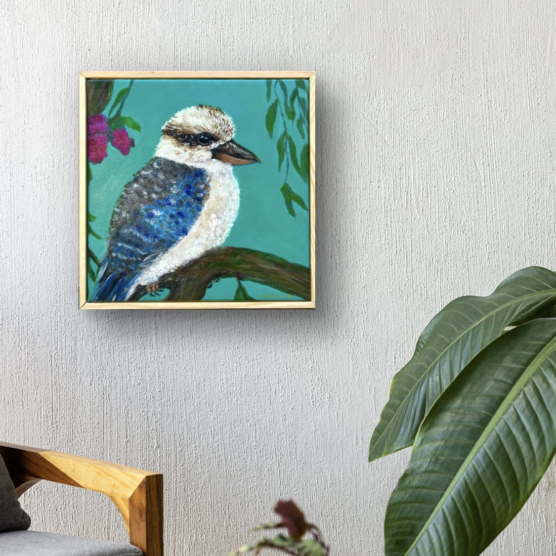 Blue winged kookaburra - framed