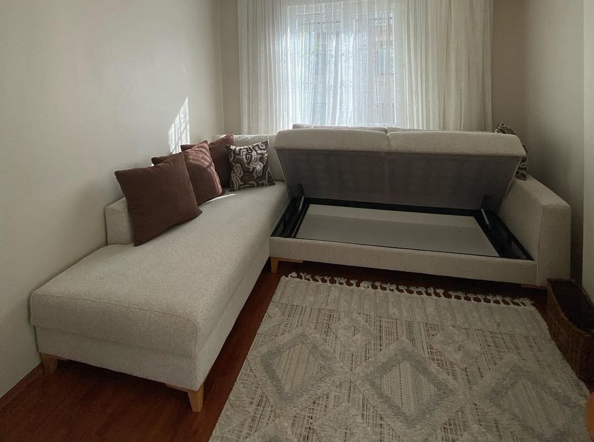 LEON yataklı ve sandıklı köşe koltuk