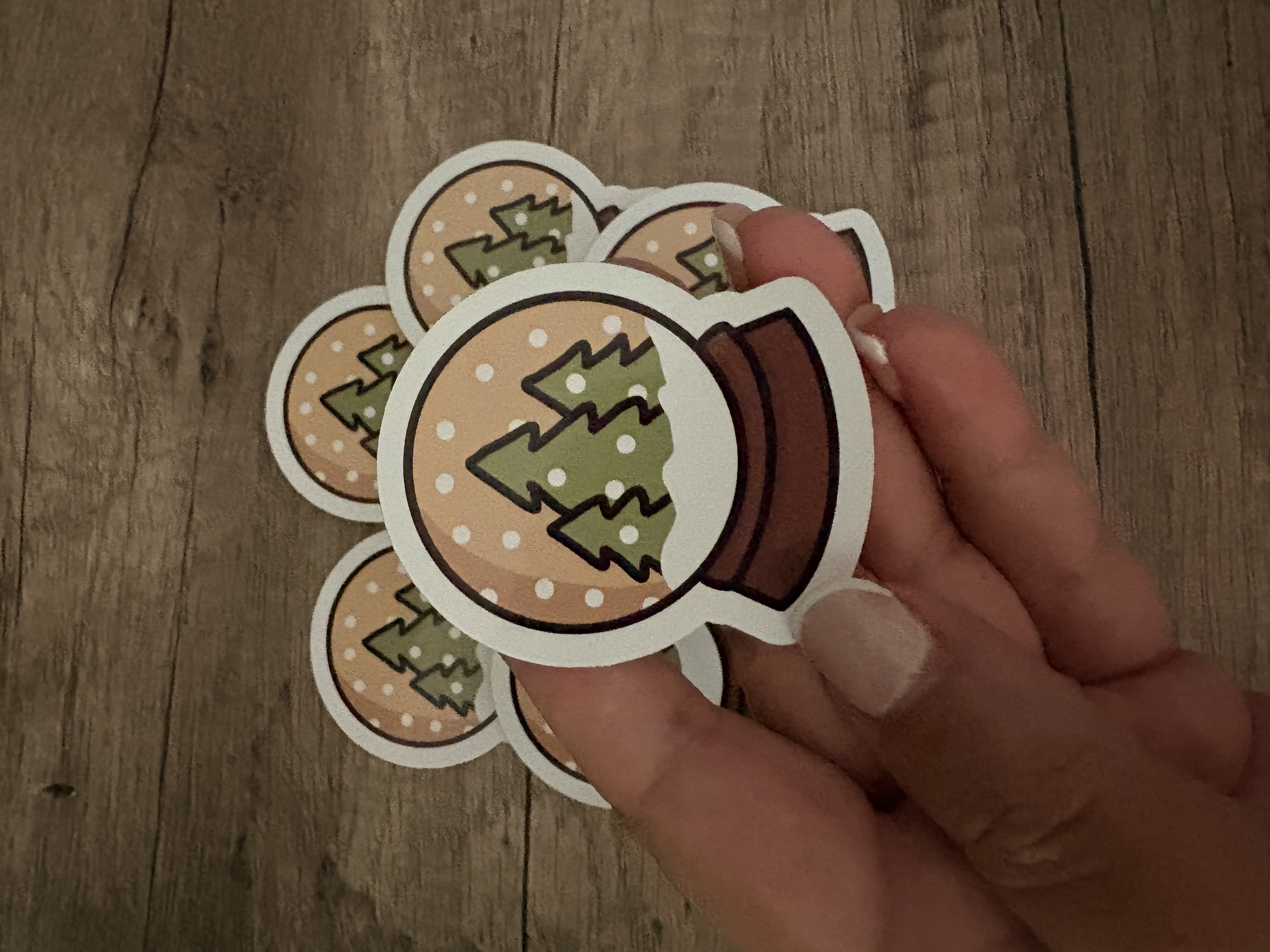 Forest Snowglobe Die Cut Sticker