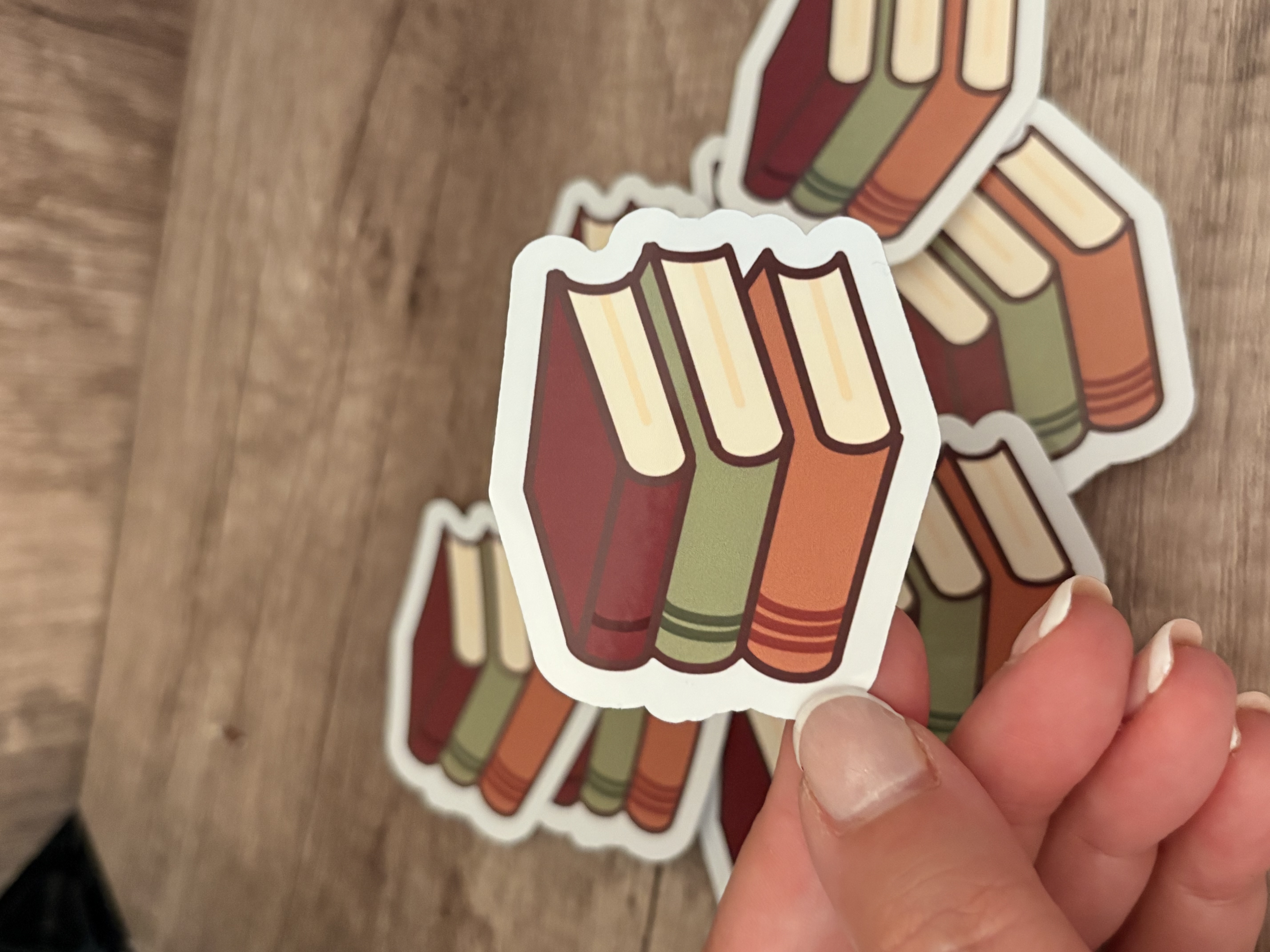 Cozy Book Stack Die Cut Sticker