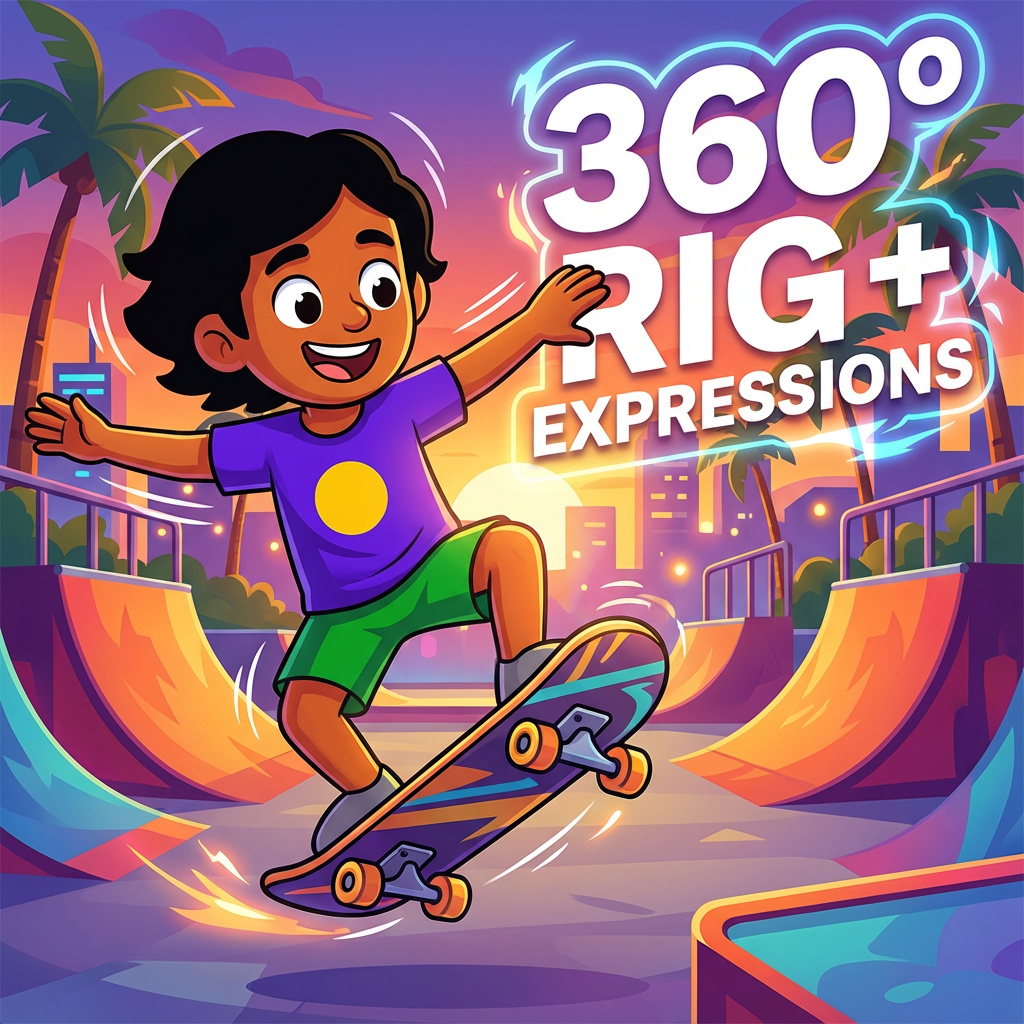 Afro boy 360° Character Rig