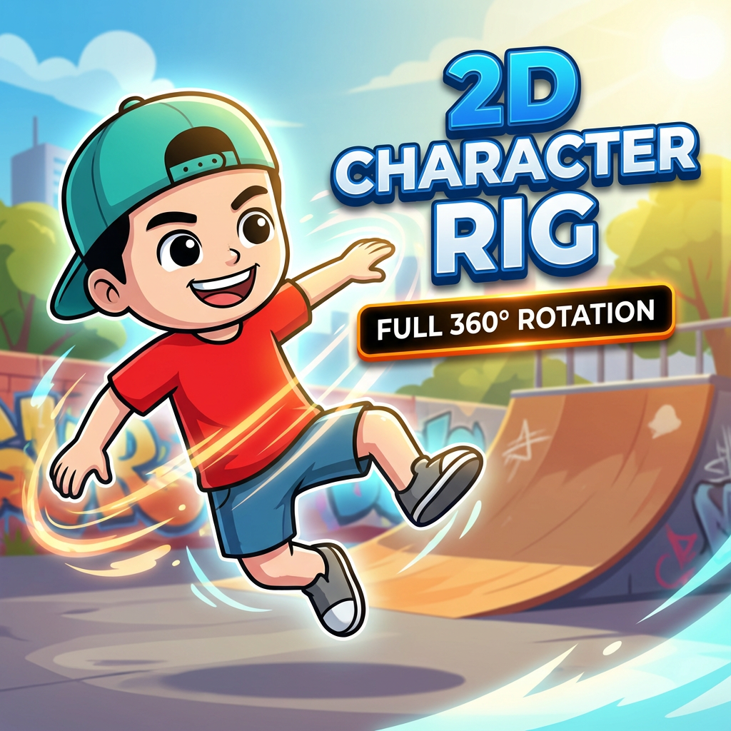 Cute Cartoon Boy Full 360° Rotation - lip sync- hand switch 