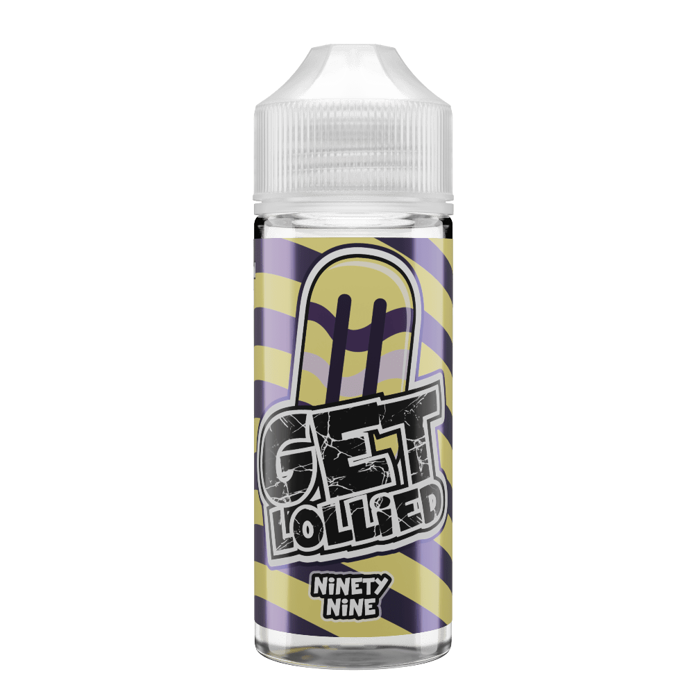 The delicious Lollied Ninety Nine E-Liquid vape juice! Indulge in juicy oranges, ripe raspberries, and creamy ice cream.