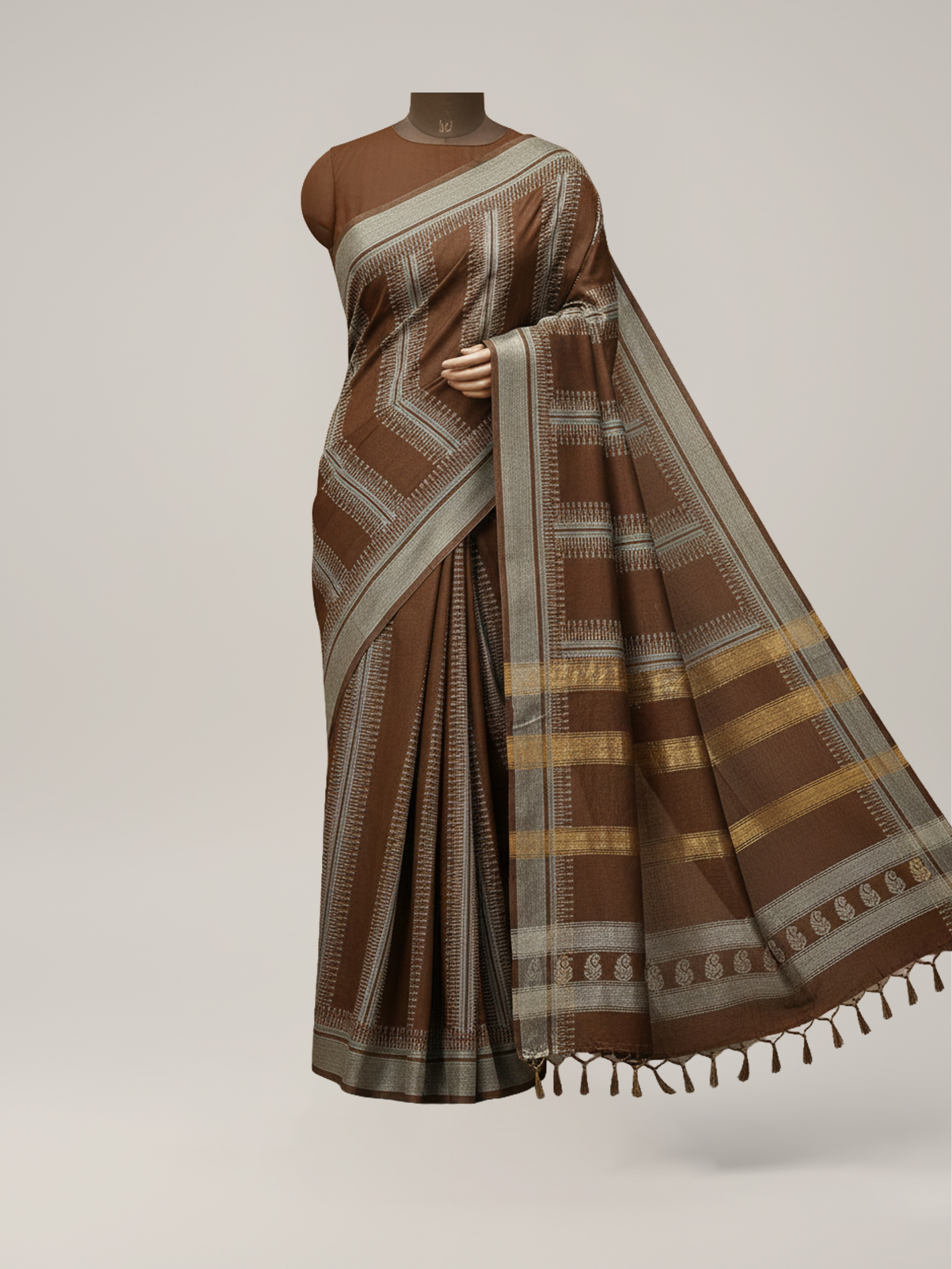 Brown Designer Saree