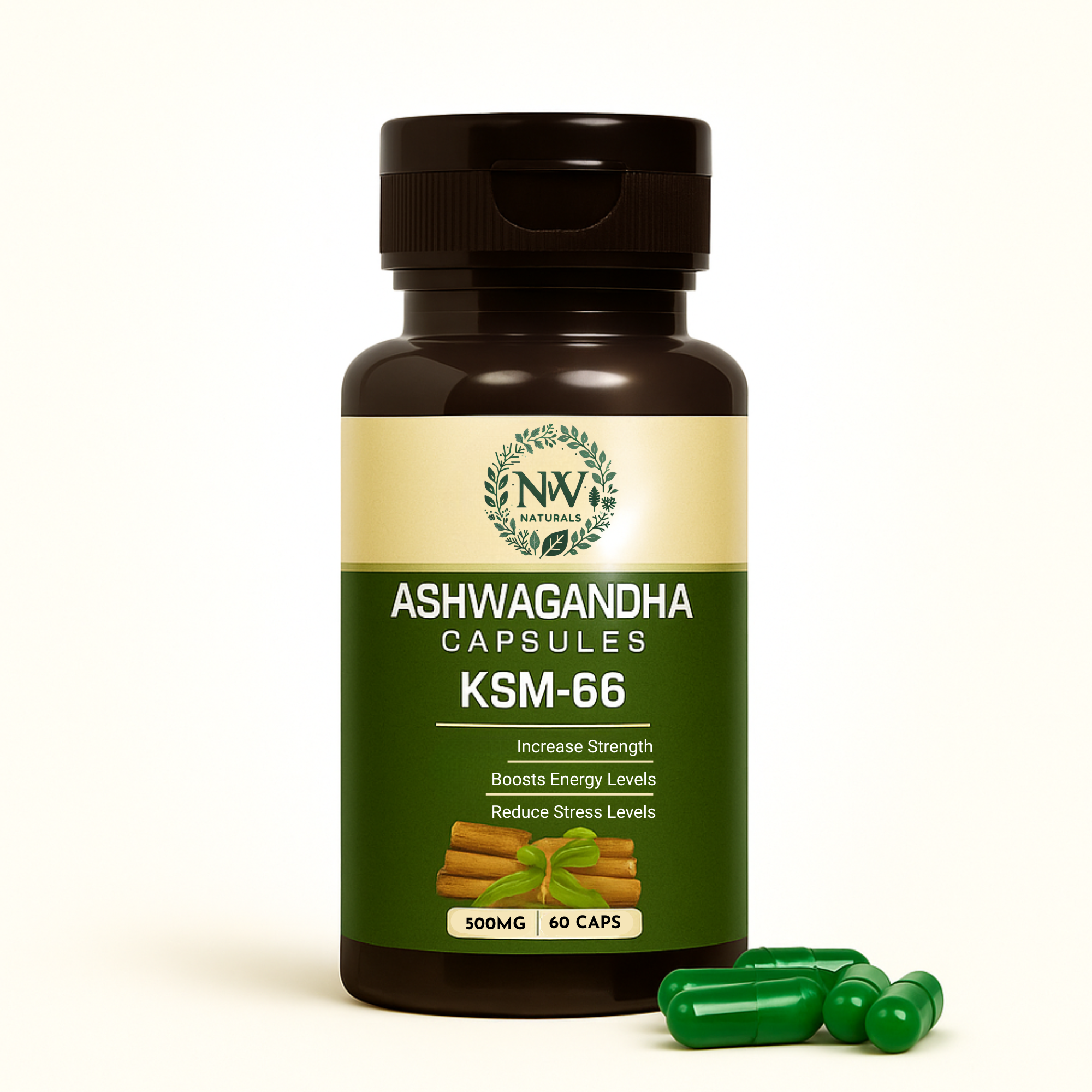 NW Naturals Ashwagandha – Powered by KSM-66 for Superior Strength, Stress Relief & Wellness