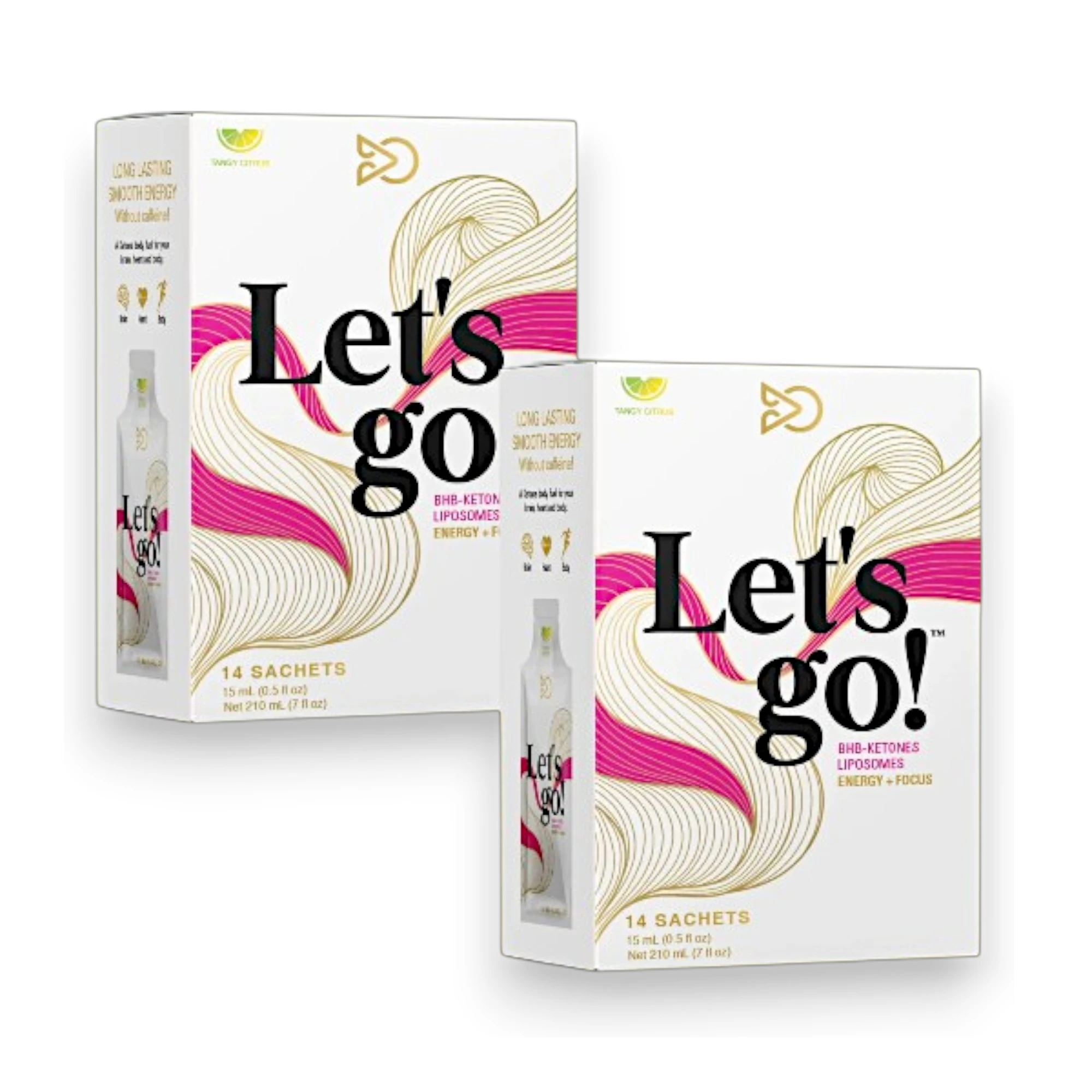 Let's go! BHB Ketone Energy Gels Two Pack Tangy Citrus