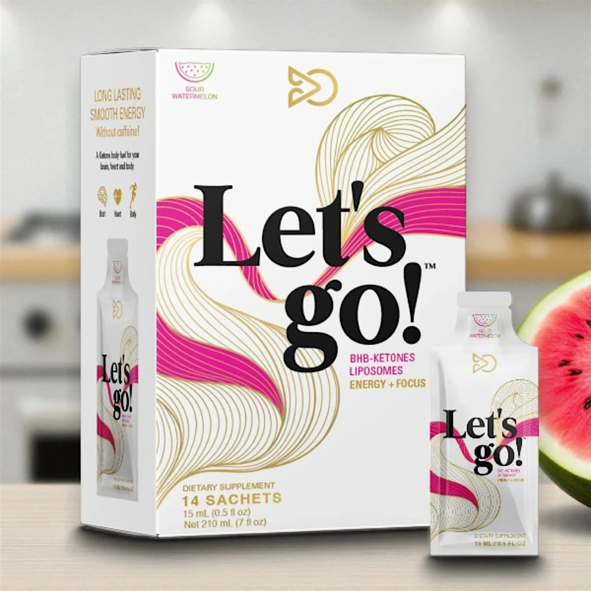 Let's Go! BHB Ketone Energy Gels Two Pack Sour Watermelon