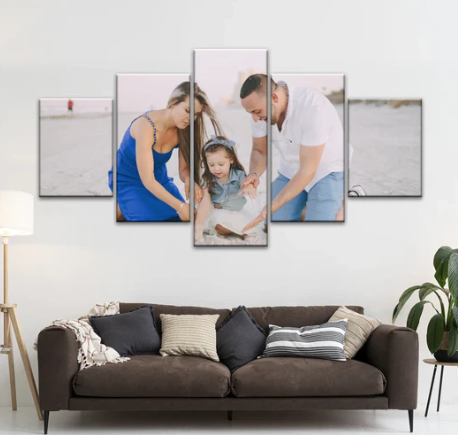 Custom Multi-Panel Family Portrait Canvas