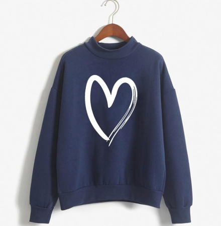 Heart Print Sweatshirt