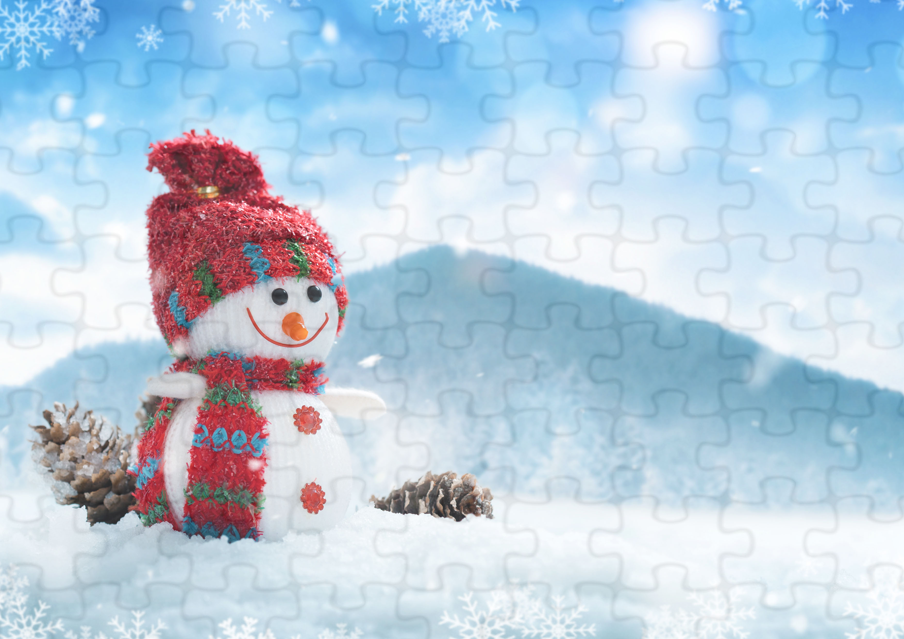 Puzzle con pupazzo di neve