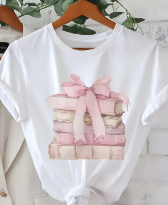 Stack of Books Graphic T-Shirt