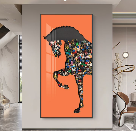 Modern Horse Mosaic Art Panel