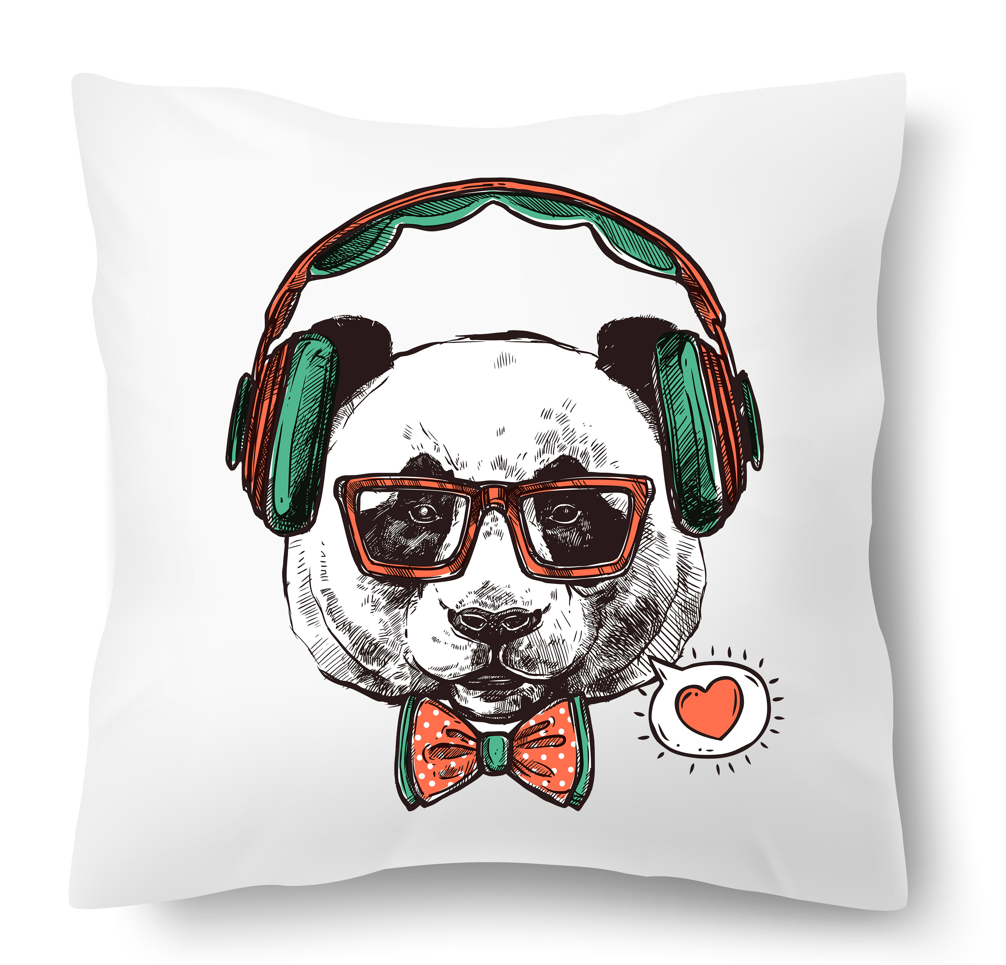 Panda DJ Decorative Pillow
