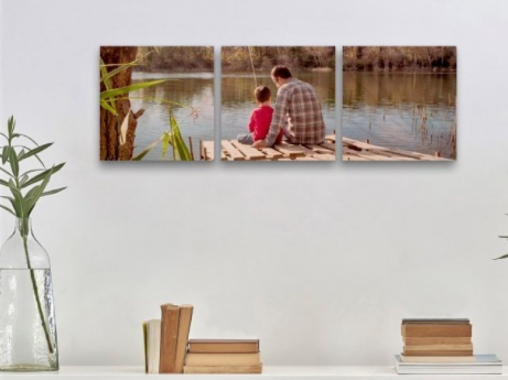 Stampa su tela divisa in tre parti