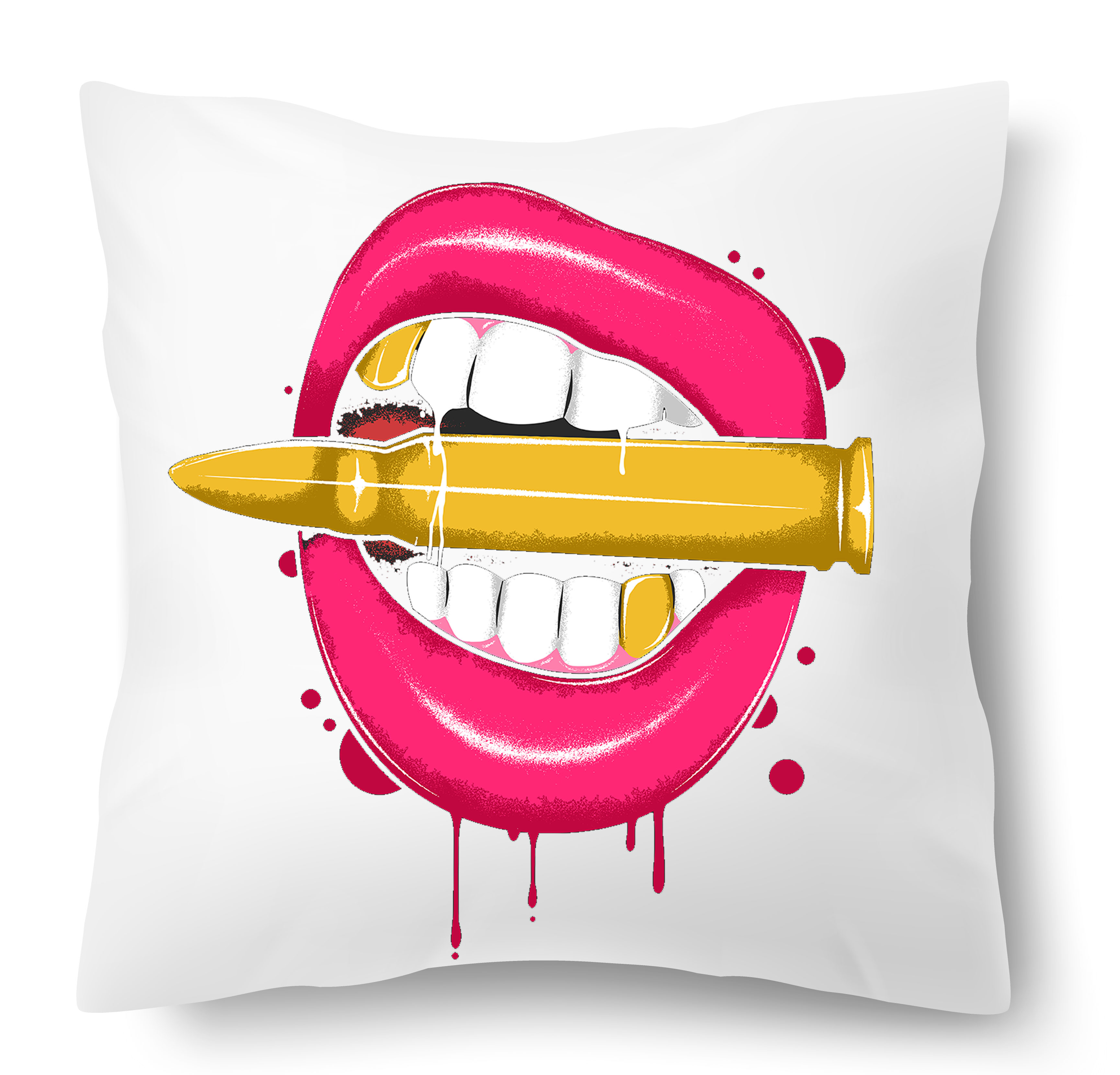 Bullet Bite Throw Pillow