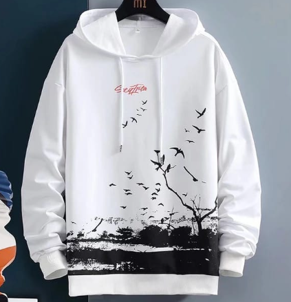 Felpa con cappuccio stampata