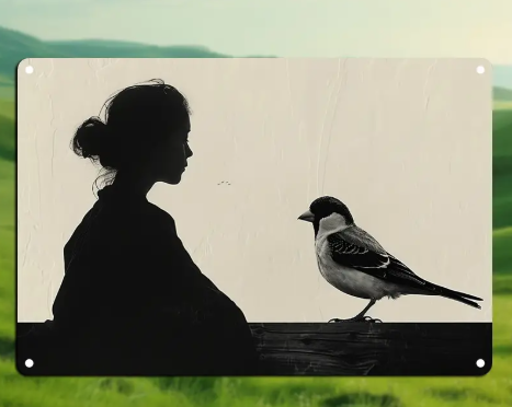 Silhouette Art Metal Sign