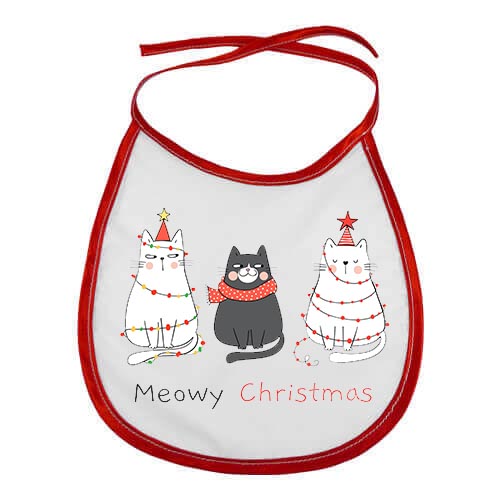 Meowy Christmas Cat Bib