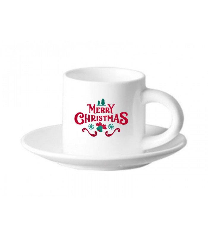 Merry Christmas Coffee Cup and Saucer