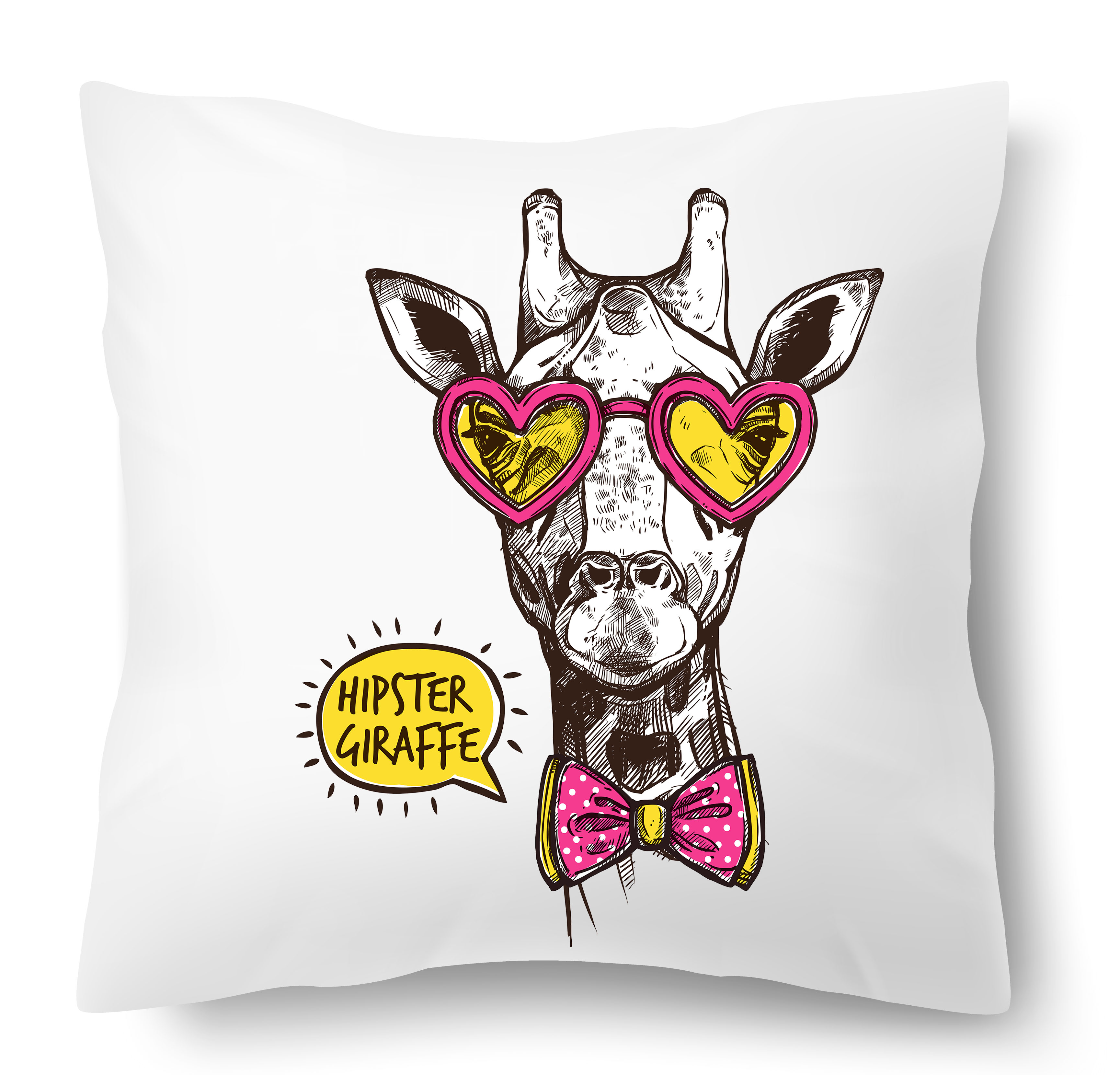 Hipster Giraffe Pillow