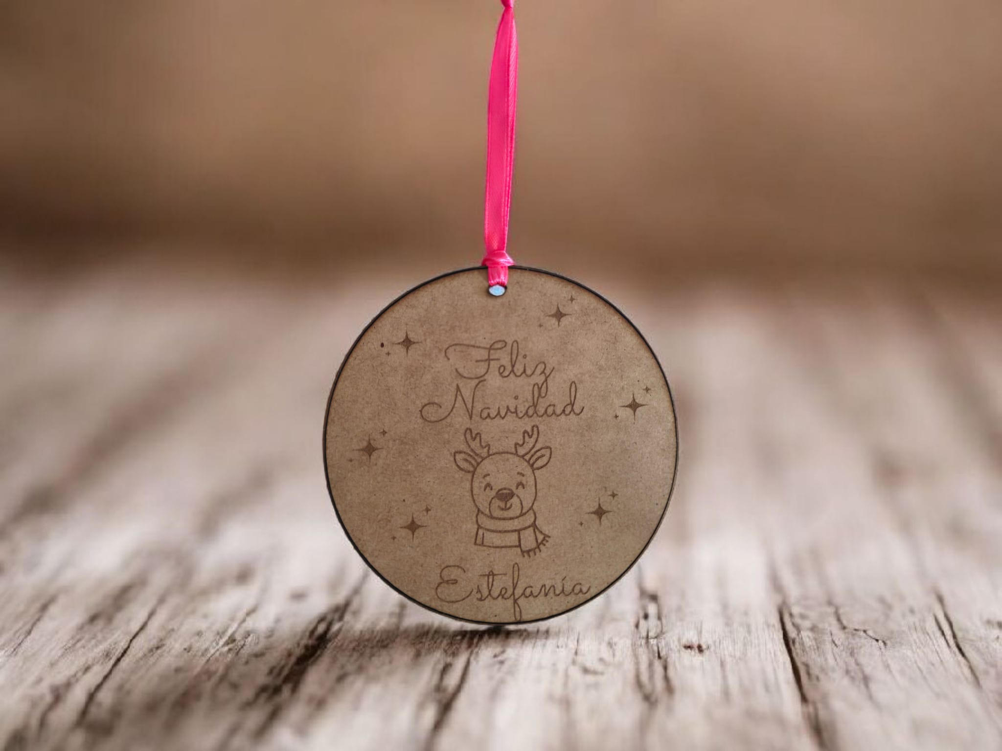 ADORNO NAVIDEÑO MADERA PERSONALIZADO