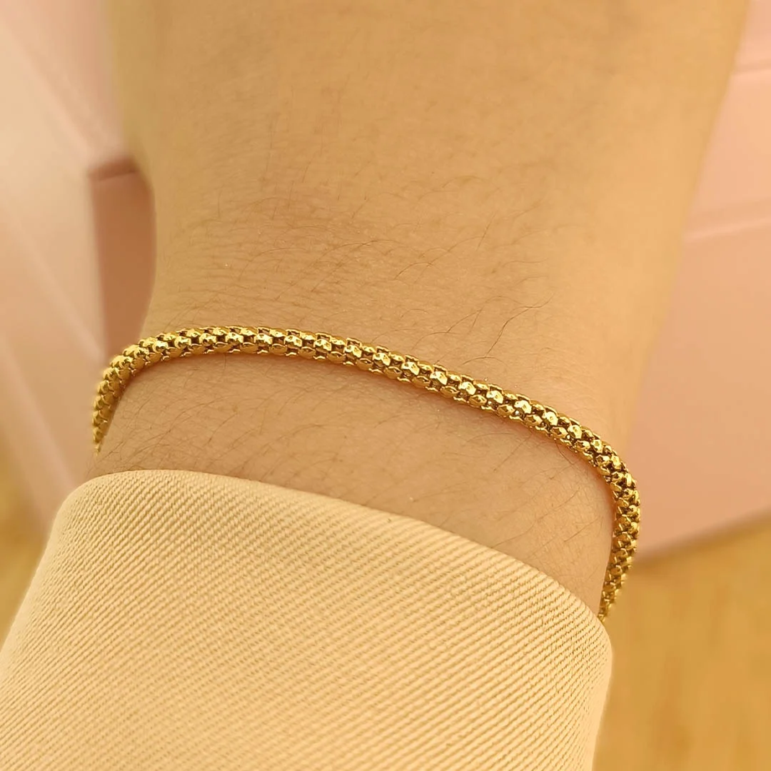 Pulsera Dorada Coreana 3mm