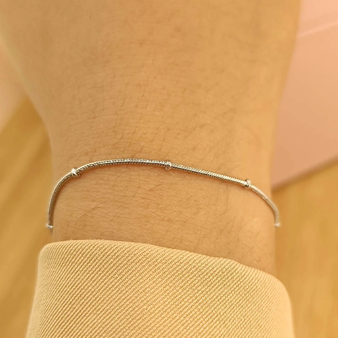 Pulsera Q. Cadena Cola De Ratón + pintas